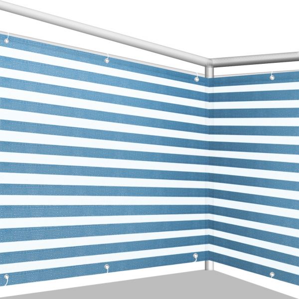 Balkonbespannung PE, Classic blau/weiß