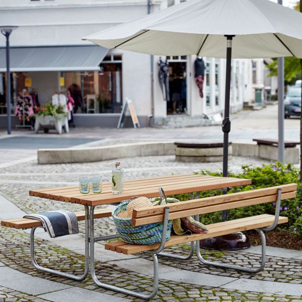 Picknicktisch mit Bänken CLASSIC, Holz & Metall