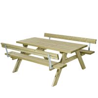 Picknicktisch mit Bänken SCANDIC & Lehnen , KDI natur Picknicktisch mit Bänken SCANDIC & Lehnen , KDI natur