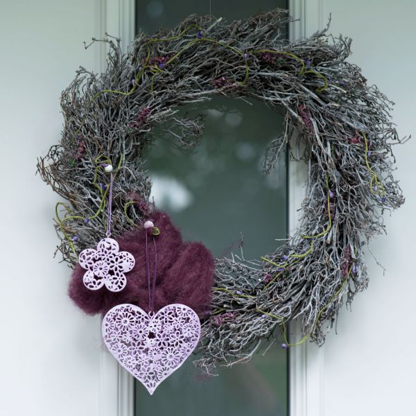 Lavendelkranz Aus Echtem Getrocknetem Lavendel - 23x23cm Deko-Kranz Für Wohnung