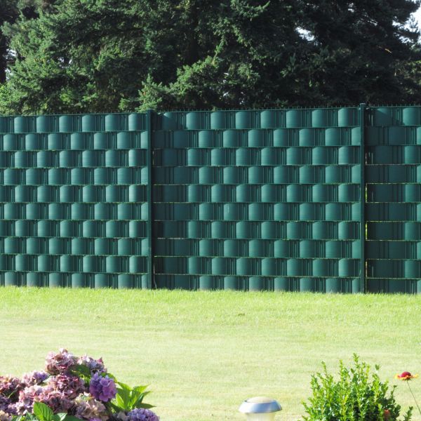 Sichtschutzstreifen Hart-PVC, Woodline grün