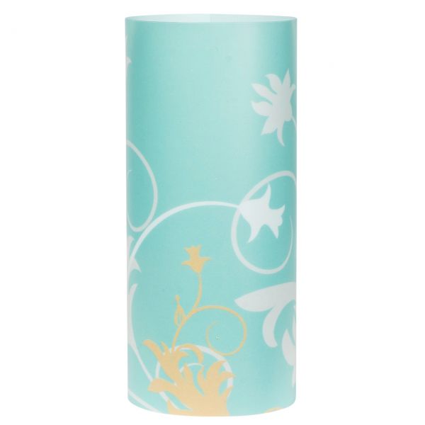 Windlicht Floral, türkis