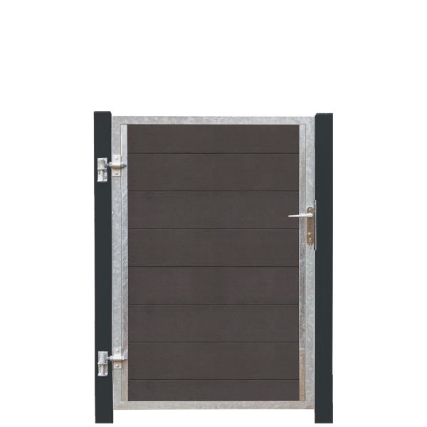 WPC Sichtschutz Tür Futura, Pfosten schwarzgrau