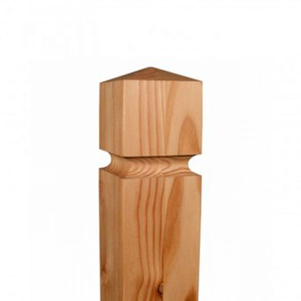 Aufsteck-Pfosten Lärchenholz, 7x7cm, mit innenliegender Metallhülse