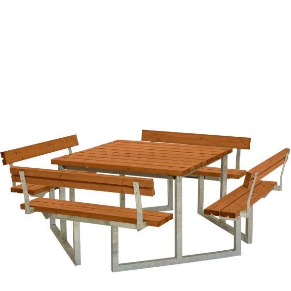 Picknicktisch mit Bänken TWIST & Lehnen