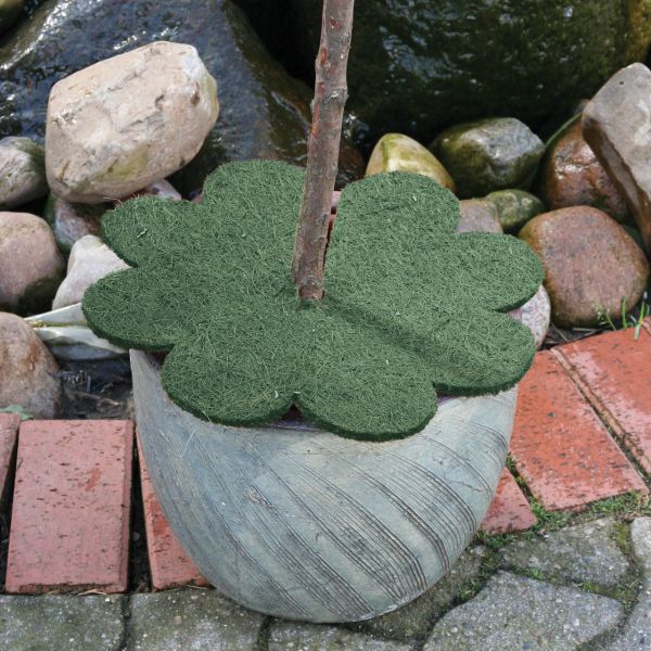 Kokosmatte Winterschutz Blume mit Loch grün