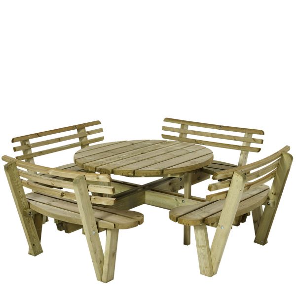 Picknicktisch mit Bänken NATURE, rund