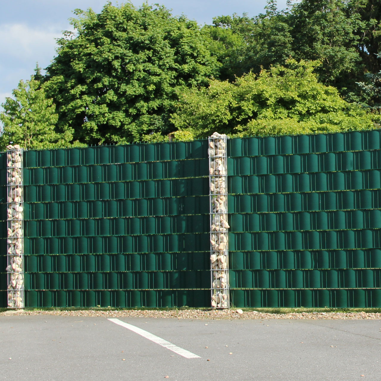 Hart-PVC Sichtschutzstreifen Doppelstabmatten, grün