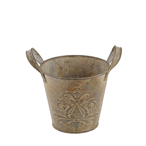 Metall Übertopf Aya, hellbraun