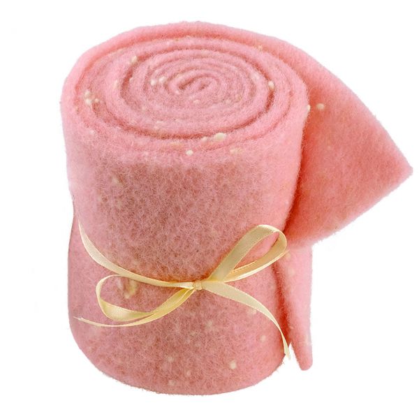 Woll-Filzband extrabreit, gepunktet rosa