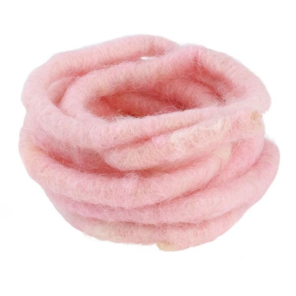 Woll-Filzkordel mit Draht Ø 15 mm, rosa