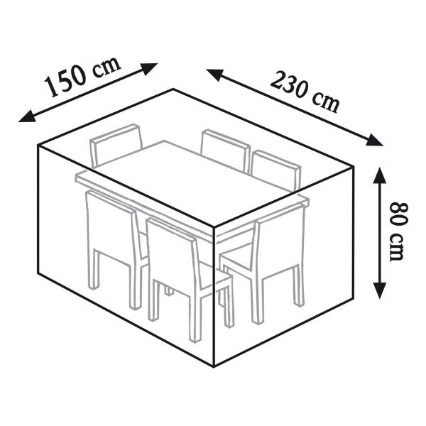 Gartenmöbel-Abdeckung rechteckige Tischgruppe taupe
