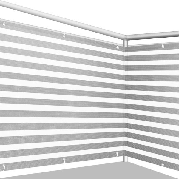 Balkonbespannung PE, Classic grau/weiß