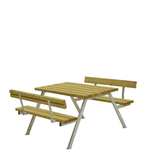 Picknicktisch mit Bänken ALPHA & Lehnen, 4 Plätze
