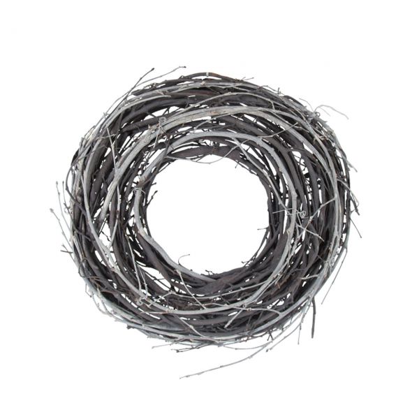 Dekokranz Jillian, grau/weiß