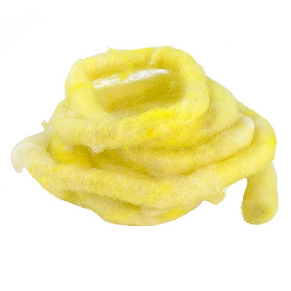 Woll-Filzkordel mit Draht Ø 15 mm, gelb