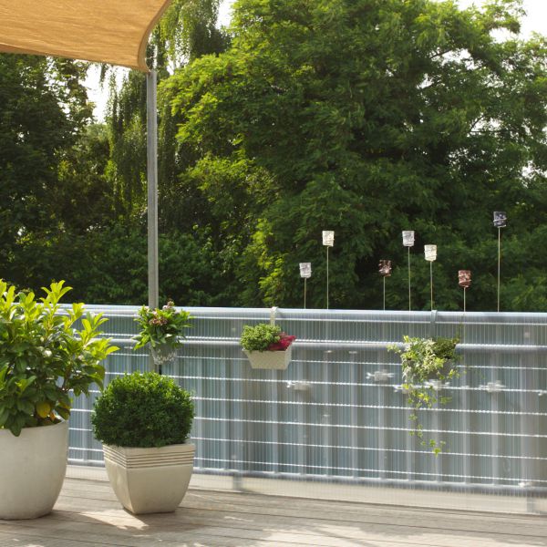 Jarolift PVC Sichtschutzmatte Für Balkon & Garten – 100 X 600 Cm, Grau, Inkl. Kabelbinder