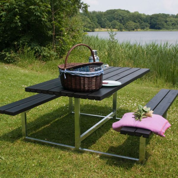Picknicktisch mit Bänken BASIC, Holz & Metall